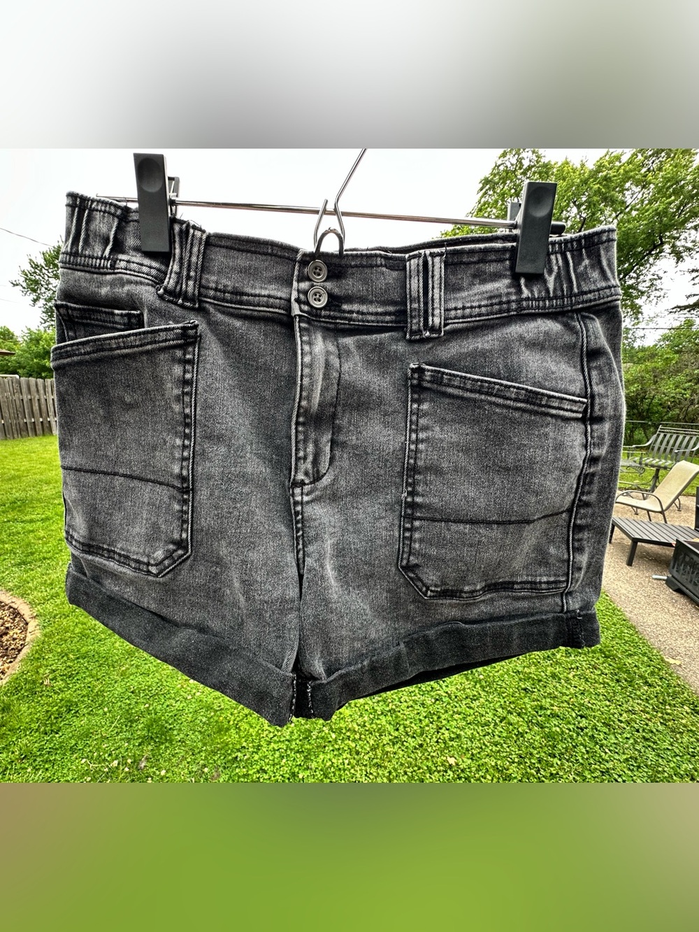 Washed Black Utility Shorts
